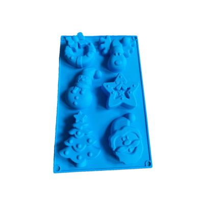 China 6 Cavity Viable Siliconesnowman Elk Cake Mold Fondant Tool Baking Molds for sale