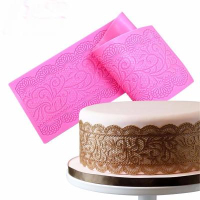 China Viable Plum Lace Blanking Mold Silicone Lace Mold Fondant Mold for Cake Tools for sale