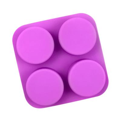 China Viable Wholesale Making Soap Molds Silicon Flower Shape Molds Purple Color Handmade Silicone Soap Mold For Tools for sale