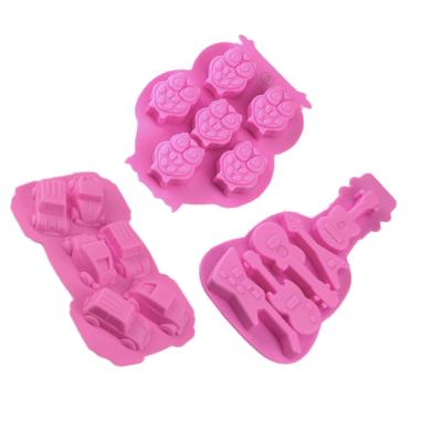 China Ice Cube Tray Car Silicone Chocolate Mold Owl Fondant Tool Chocolate Chips and Viable Guitar for sale