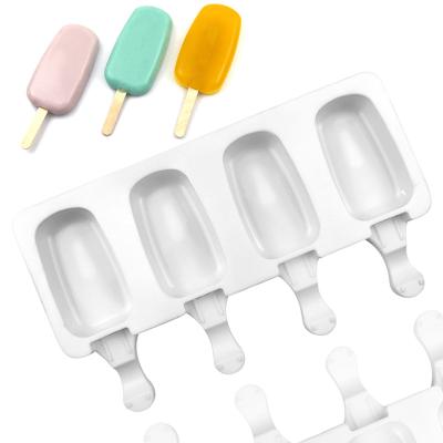 China Wholesale Viable Durable Oval Silicone Ice Cream Mold Special Tools Food Popsicle Mold for sale