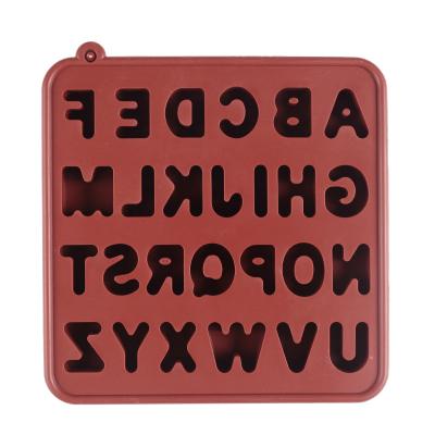 China 26 Viable English Letter Silicone Chocolate Mold Fondant Tool Chocolate Chips And Alphabet Silicon Ice Cube Tray for sale