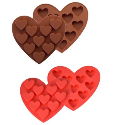 China Viable Heart Shape Chocolate Silicone Mold Fondant Tool Chocolate Chips Ice Tray Mold Pudding Mold for sale