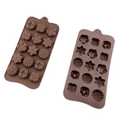 China Viable Flower Shape Chocolate Silicone Mold Fondant Tool Ice Cube Tray Candy Truffle for sale