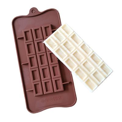 China Sustainable 15cavity Square Shape Waffle Silicone Chocolate Mold for sale