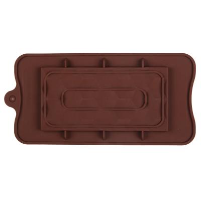 China Factory direct sales viable rectangle biscuit waffle silicone chocolate mold for sale