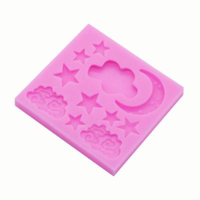 China Viable Cloud Stars Moon Shaped Silicone Resin Molds Clay Baking Tools Pendants Mold Chocolate Fondant Cake Decorating Silicone Mold DIY for sale