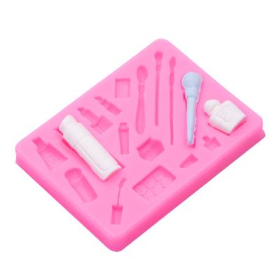 China China High Quality Silicon Molds Lipstick Nail Polish Beauty Makeup Brush Art Silicone Resin Mold For Beauty Tools for sale