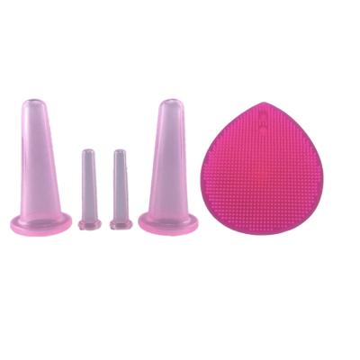 China Anti-Wrinkle Facial Silicone Anti Cellulite Facial Skin Care 5pcs Vacuum Skin Care Massager Cup Set for sale