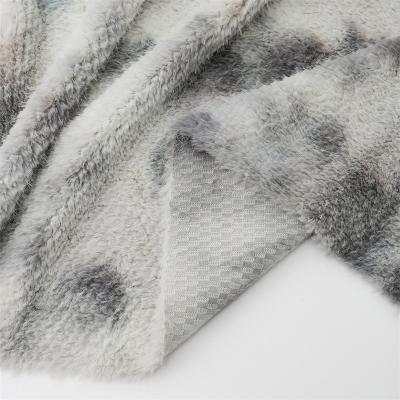 China Woolen style snowflake style teddy bear processing and manufacturing decoration tie-dye embossed 100% mink plush fabric polyester plush fabric for sale