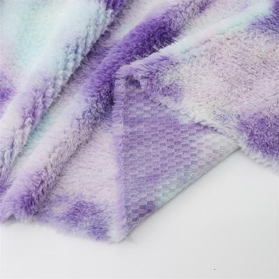 China Garment printing supply textile Toy Supply processing and manufacturing snowflake tie-dye mink plush fabric plush embossed wholesale fabrics for sale