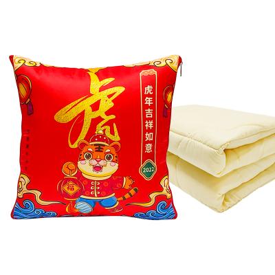 China Viable Foldable Custom Blankets and Pillows 2 in 1 Pillow Cover Convertible Cushion Cover for Christmas Gift for sale