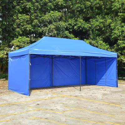 China 2022 Easy Folding New Blue Advertising Tent Easy Up Folding Gazebo Tent 3*6 Trade Show Tent With Sidewalls for sale