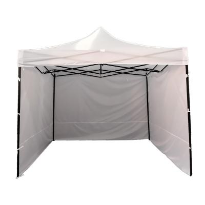 China Customl Logo White Red Blue Outdoor Easy Folding Gazebo 3 Wall Side Window For Tent for sale