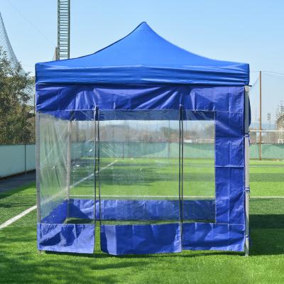 China Custom Outdoor Easy Folding Gazebo Canopy 1.5x1.5m Aluminum Pop Up Tent Foldable Tent With Transparent Curtain for sale