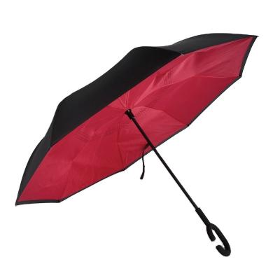 China China Umbrella Supplier Modern Black Rubber Handle Pink C Reverse Automatic Sunny And Rainy Umbrella With Open Logo for sale