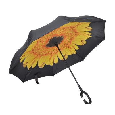 China Wholesale Modern Custom Umbrella 23inch*8k Double Layer Automatic Reversible Umbrella With C Handle for sale