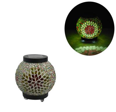 China Solar Garden Glass Ball Table Lamp Mosaic Lights Outdoor Garden for sale