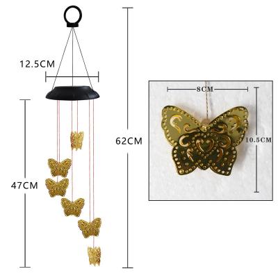 China Garden Solar Wind Chime Butterfly Dragonfly LED Color Changing Light Hanging Led Lights Plastic NI-CD/MH Battery for sale