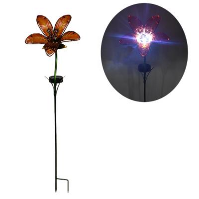 China Crystal Solar Garden Lights High Stake Solar Garden Lamp Flower Pole Led Solar Power Yard Lamp Home Decoration Lamps for sale