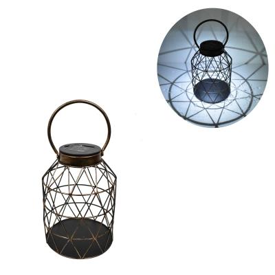 China Garden Solar Hanging Lights Outdoor Solar Lantern With Retro Frame for sale