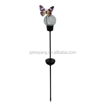 China Solar Garden Butterfly Landscape Lighting Lawn Stake Lights Glass Ball Lamp Crack Supplier OEM fty ODM Led Outdoor Lawn Lights for sale