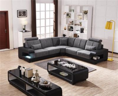 China Leather L Shaped Storage Sofa Set European Modern Design For Living Room Furniture for sale