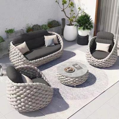 China Luxury Waterproof Wicker Garden Comfort Webbing Corner Sofa Set EQ Egg Chair Aluminum Weaving Egg Chair With Cushions for sale