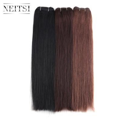 China Neitsi 100g Silky Straight Brazilian Virgin Remi Hair Extensions Double Drawn 24Inch Hair Wefts Wefts for sale