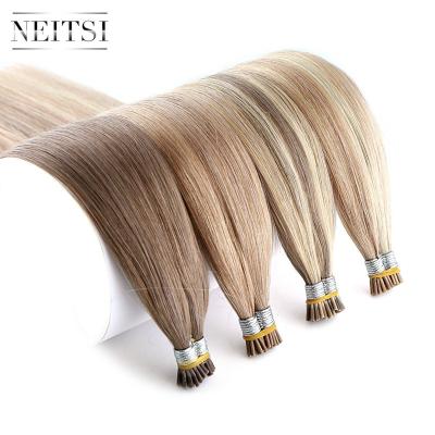 China Remy Human Hair Neitsi Remy Hair 20 Inch , 28 Inch Extended Human I Tip Hair Extensions for sale