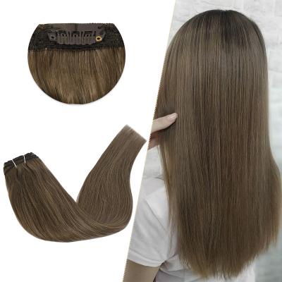 China Neitsi Silky Straight Clip In Hair Extension Double Drawn Clip On Remy Human Hair Extens Straight 100% For Thin Hair Balayage Colors for sale