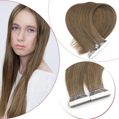 China Neitsi Remy Unprocessed Real European Straight Invisible PU Skin Tape Balayage Quality Silky Straight Human Raw Brazilian In Hair Extension for sale