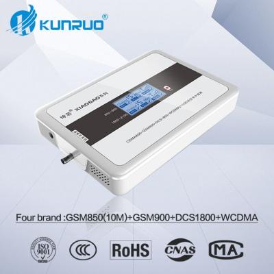 China KunRuo Four band 2g 3g 4g lte network booster 850/900/1800/2100mhz mobile signal repeater with 178*124*31mm antenna for sale