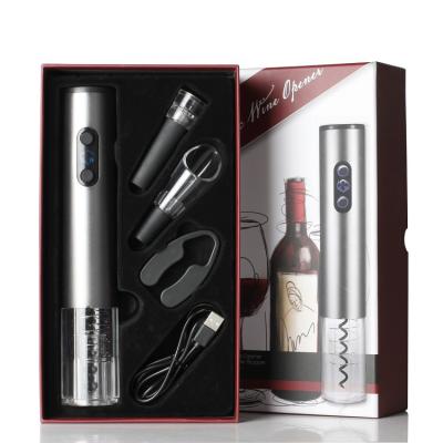 China Newest Design USB Amazon Rechargeable Electric Corkscrew Gift Bartender Red Wine Opener Kit Bottle Red Wine Opener Set for sale