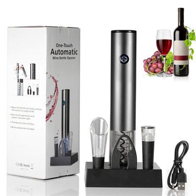 China Best Viable Selling Cordless Electric Corkscrew Opener Basic Wine Opener Filler Set for sale