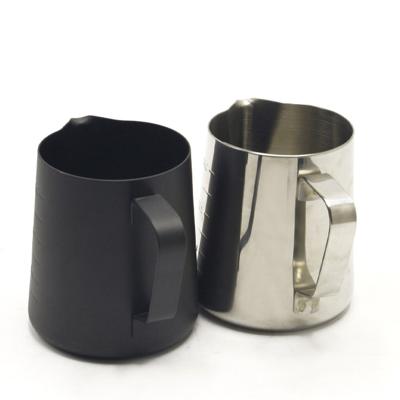 China Latte 600ML Art Espresso Coffee Milk Pitcher Stainless Steel Black Coffee Viable Milk Jug for sale