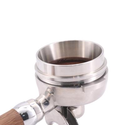 China Viable 304 Stainless Steel Grinder Powder Dial Quantizer Cloth Powder Ring Coffee Mug With Handle Anti-sprinkling Powder Ring for sale