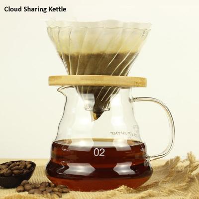 China Wholesale 360ml 600ml Viable Teapot Glass Coffee Teapot For Pour Over Coffee Maker Pot for sale