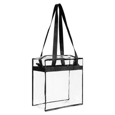 China Fashion Good Quality Hot Selling PVC Clear Waterproof Plastic Tote Shopping Bag Transparent Shoulder Bag Transparent Bag for sale