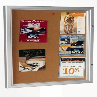 China Enclosed message board bulletin boards with locking door for sale