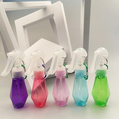 China Personal Care Products 100ml 200ml PET Mini Trigger Alcohol Disinfection Spray Carabiner Hook Bottle Spray Bottle for sale