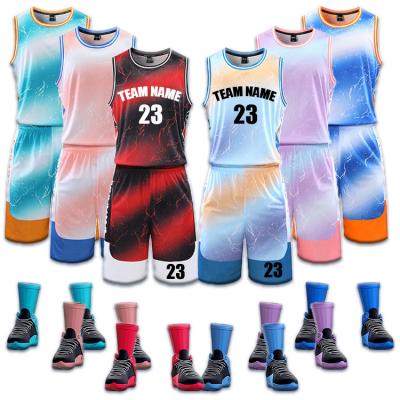 China High Quality Wholesale Antibacterial OEM Custom Logo Basketball Jerseys Printing Men's Basketball Tank Top for sale