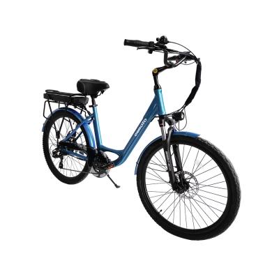 China High Quality Popular Aluminum Alloy USA BAFANG E-Bicyle Drive Motor 36V Lithium Battery 26 Inch Stage City Electric Bicycle For Women for sale