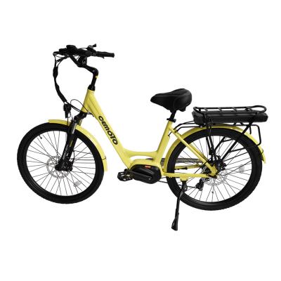 China Bafang Graceful 350W Drive 350W E-Bike Carrier Lithium Battery Aluminum Alloy Mid Stage 26 Inch ebike City Electric Bicycle For Women for sale