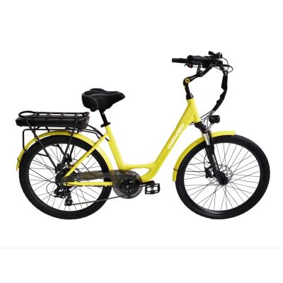 China Low price 36V 350W aluminum alloy aluminum alloy thumb tire brushless durable step lithium battery motor 26*1.95 electric bike for women for sale