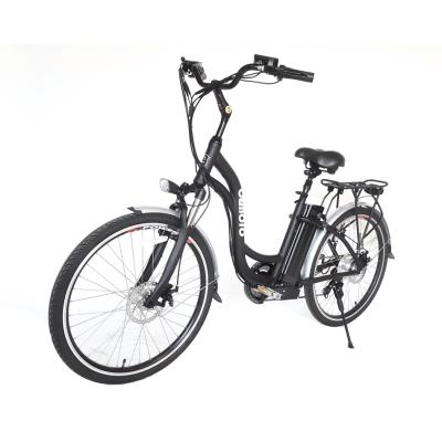 China Low price aluminum alloy 350W 26 inch lithium battery ebike electric detachable lady's bike 36V 10Ah 250W Step City Electric bicycle for sale