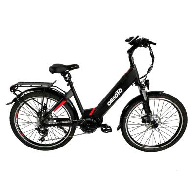 China Bafang Stylish Design Aluminum Alloy Mid Drive 26 Inch Hidden Battery 250w 350W ebike Ladies Step City Electric Bicycle for sale