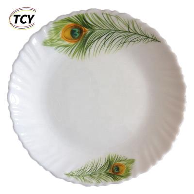 China Sustainable Modern Style l Glassware Dish And Dinnerware With New Designs Opal Glass Dessert Dish for sale