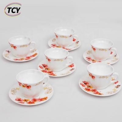 China Microwave Sustainable Hot Selling Safe Coffee Cups With Saucer Turkish Coffee Cup Saucer Set Of 6 Pieces For Gifts / Parties for sale