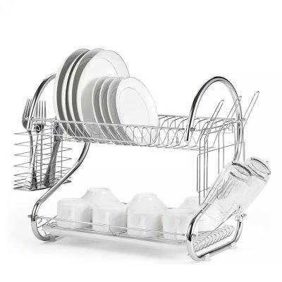 China Viable Factory Supply Direct Iron Plated Over Sink Storage Rack Kitchen Tableware Display Drying Rack Dishes Dish Drain Rack for sale